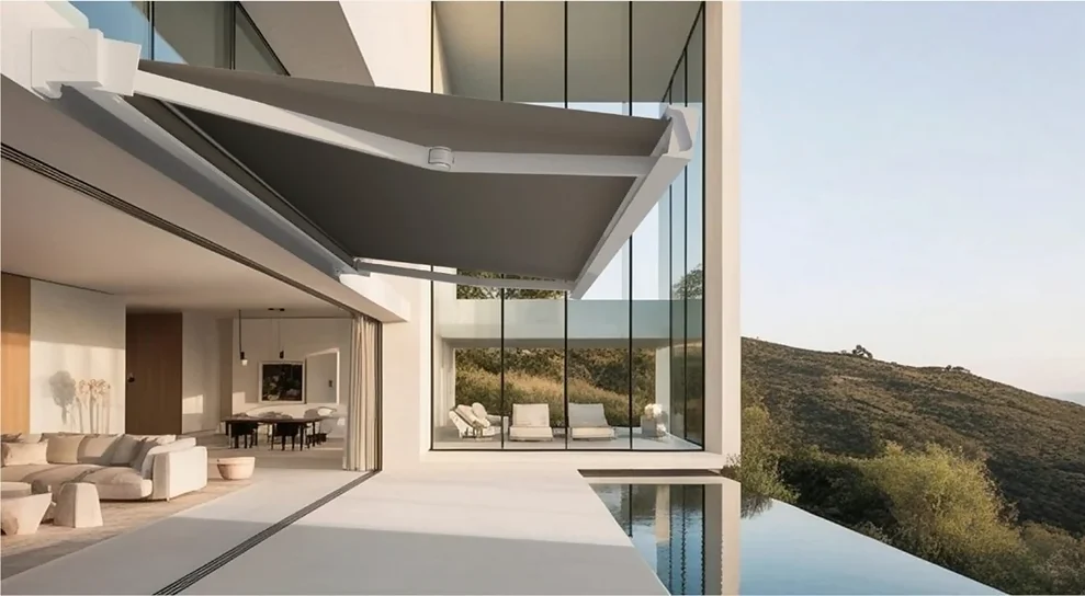 Tende da sole su villa moderna